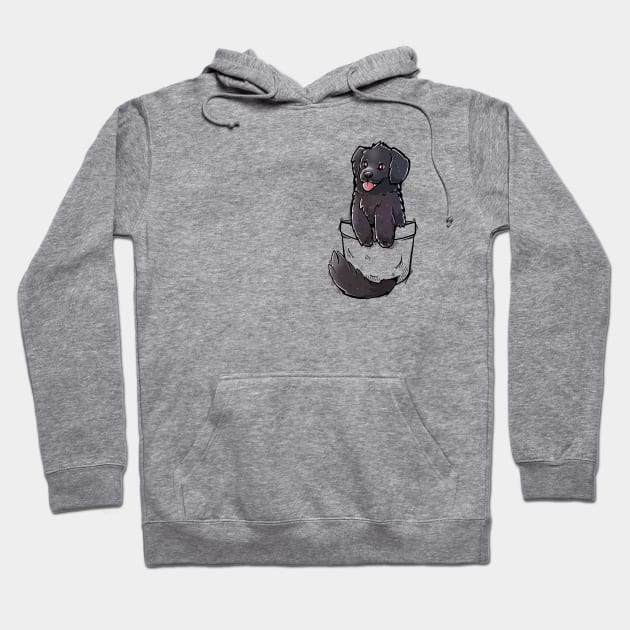 Pocket Cute Newfoundland Dog Hoodie by TechraPockets